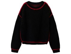 Name It knit sweater black with red detail  